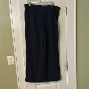 Talbots Navy Wide Leg Airy Gauze Pants